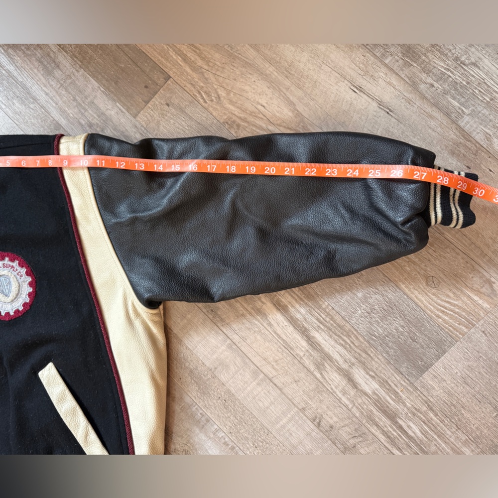 Warner Bros. Black and Tan Varsity Jacket size S - Picture 6 of 14